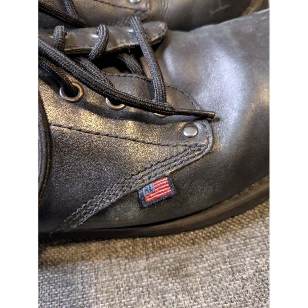 Ralph Lauren Polo Jeans Black Leather Lace Up shoes Men's 10.5 D AAM17690 Fair